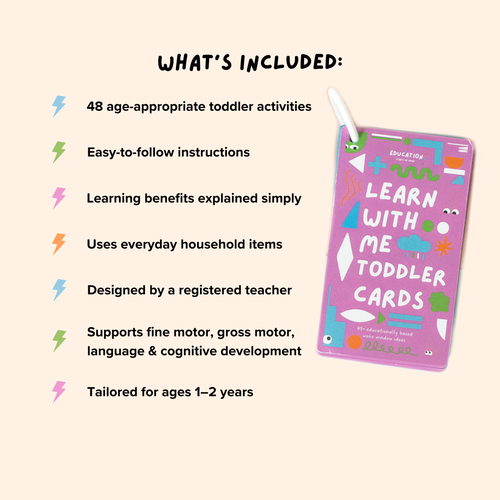 What is included in a Learn With Me card set